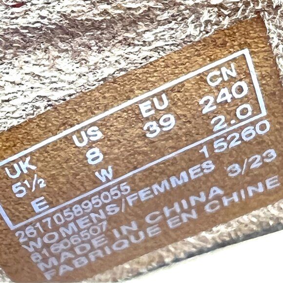 8W 8 WIDE WIDTH Clarks Rena Hop Grenadine Leather Ballet Flats Shoes - Picture 11 of 12